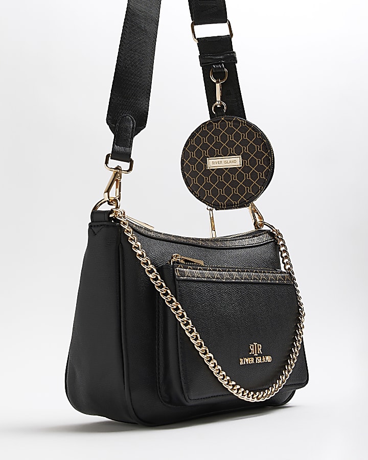Black monogram Pouchette Cross Body Bag