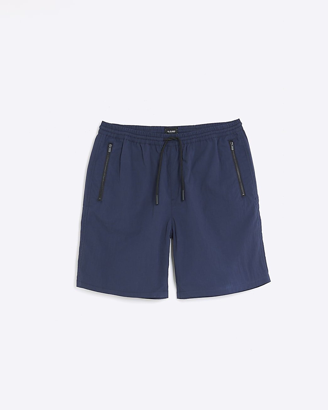 Navy regular fit nylon shorts