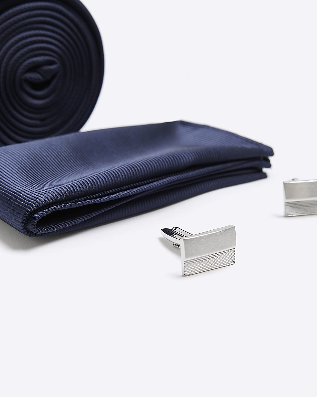 Navy twill tie gift set