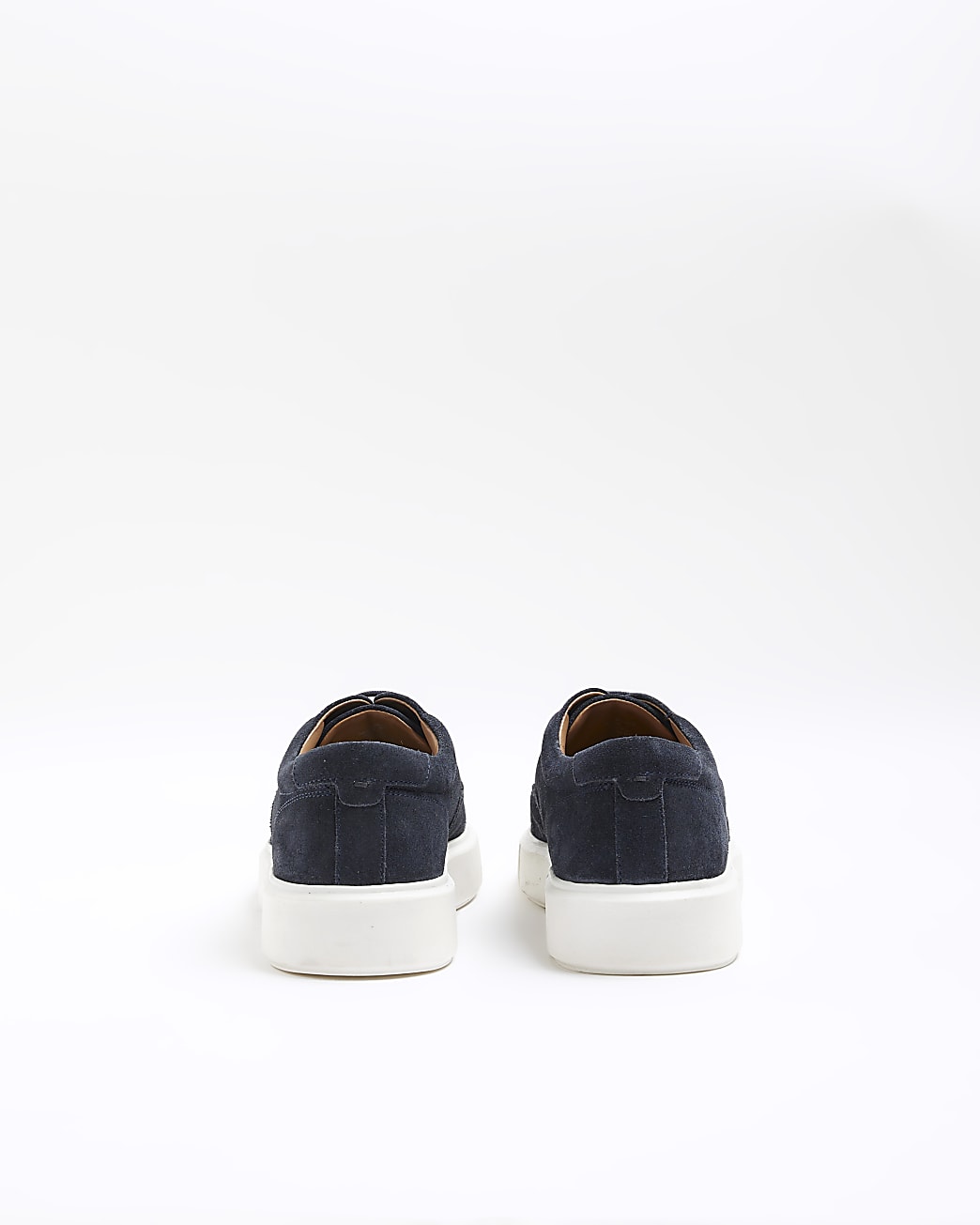 Navy suedette lace up trainers