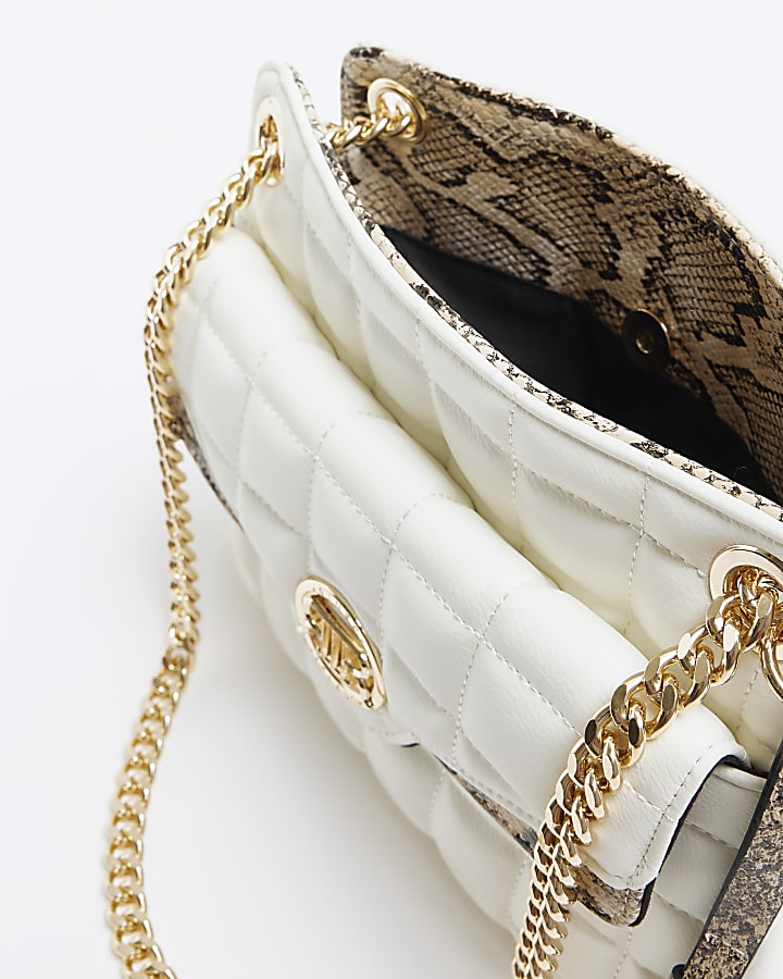 White quilted shoulder bag