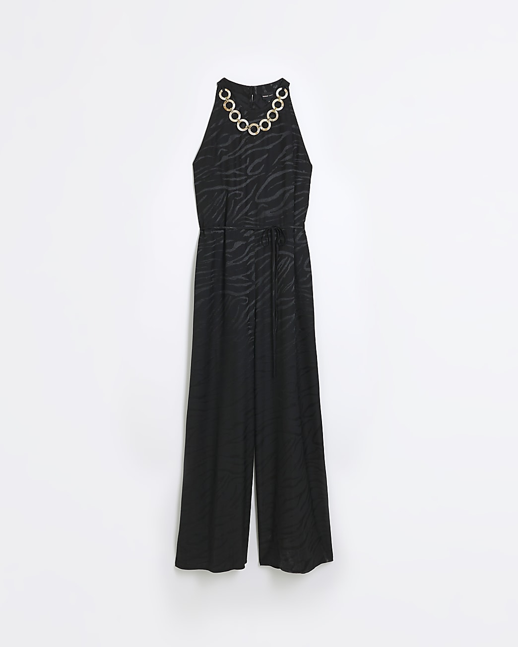 Black halter neck jumpsuit