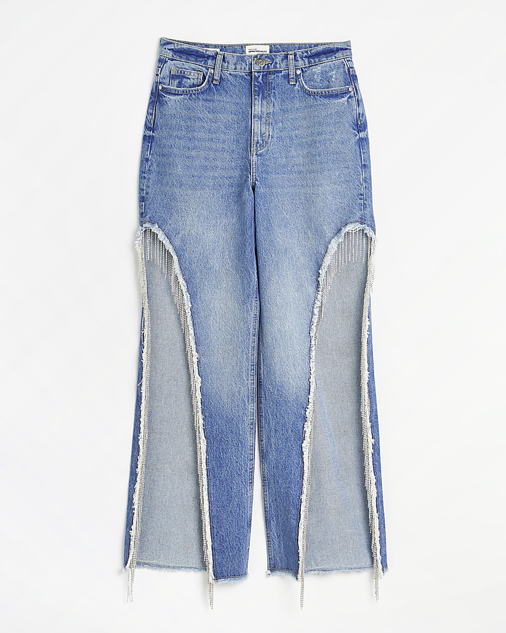 Blue high waisted wide leg jeans