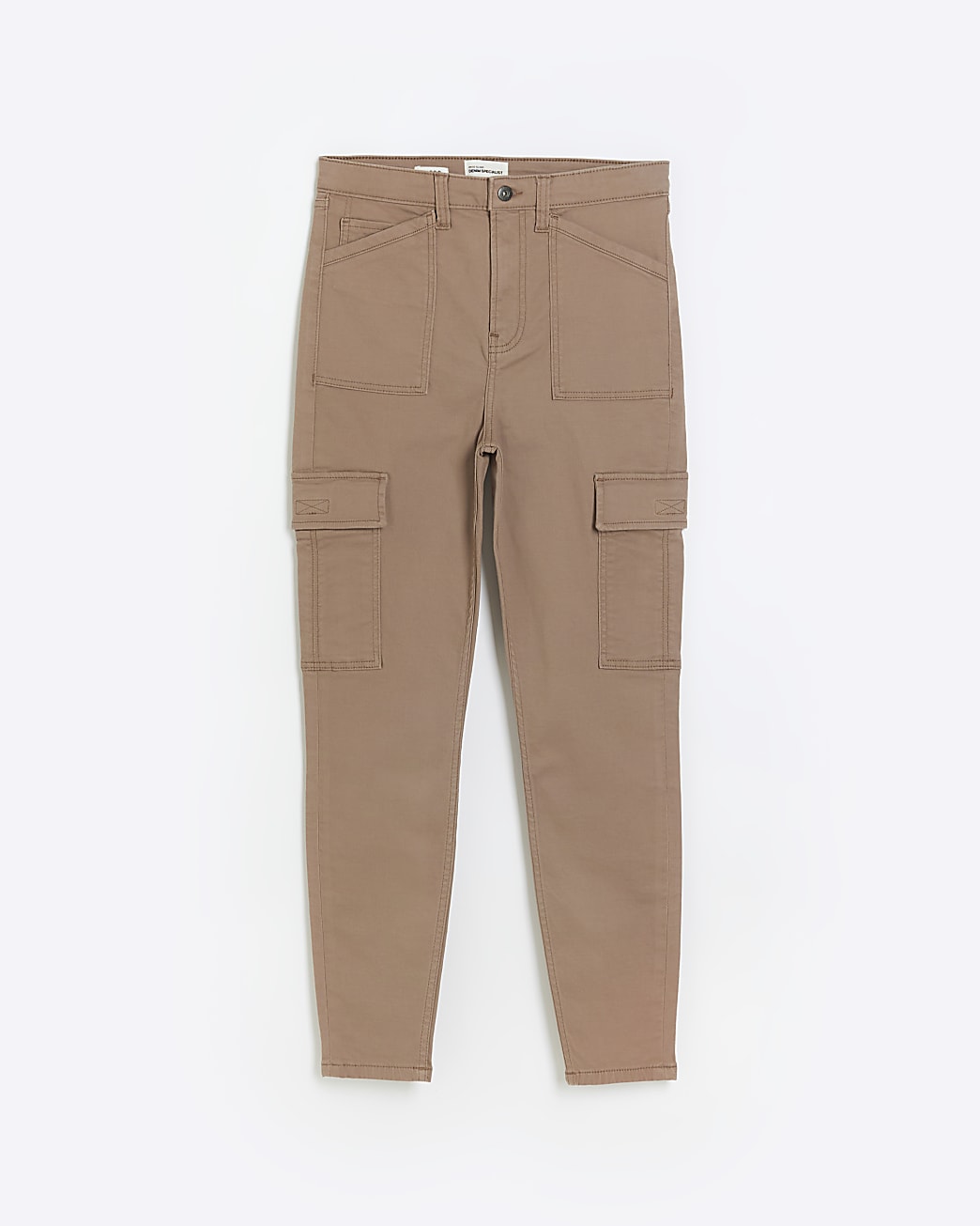 Brown high rise cargo jeans