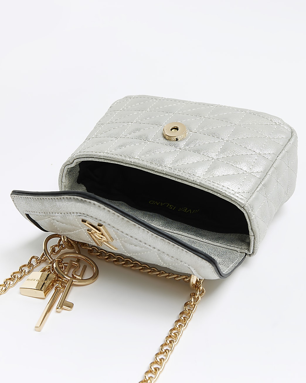 Silver metallic shoulder bag
