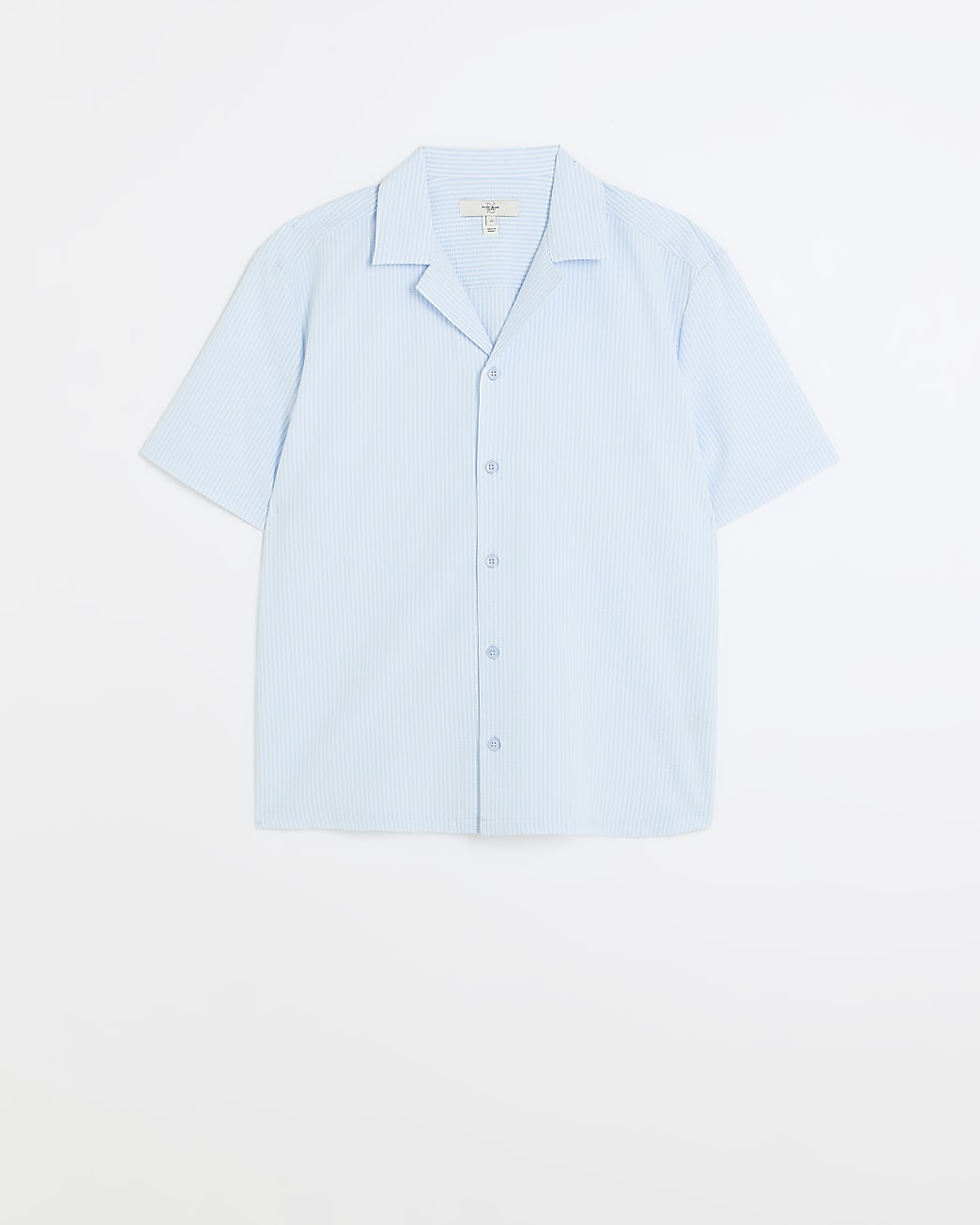 Light blue regular fit seersucker shirt