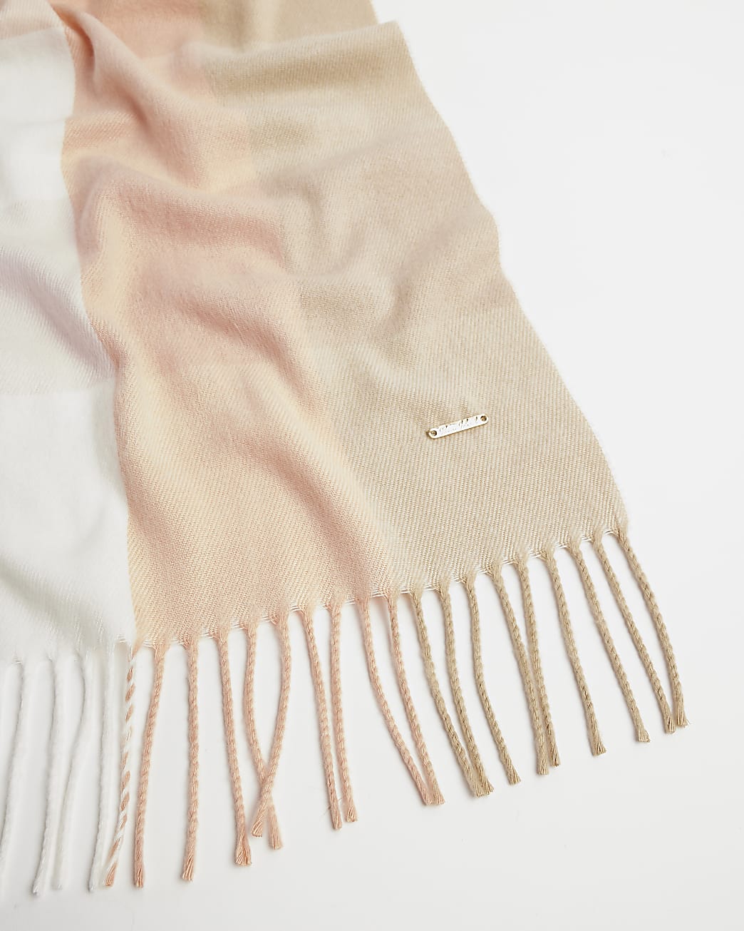 Pink gingham check scarf
