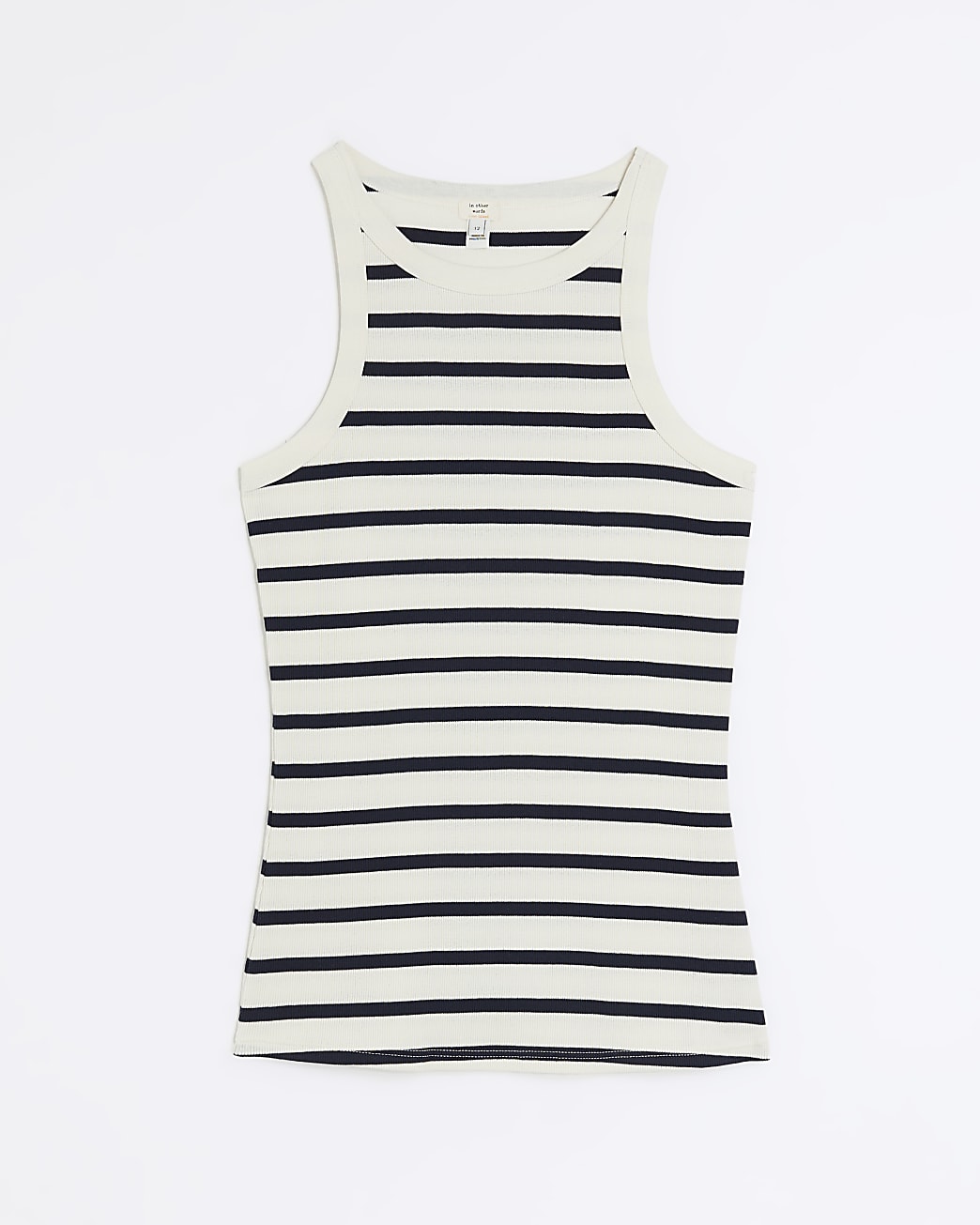 Navy striped racer vest