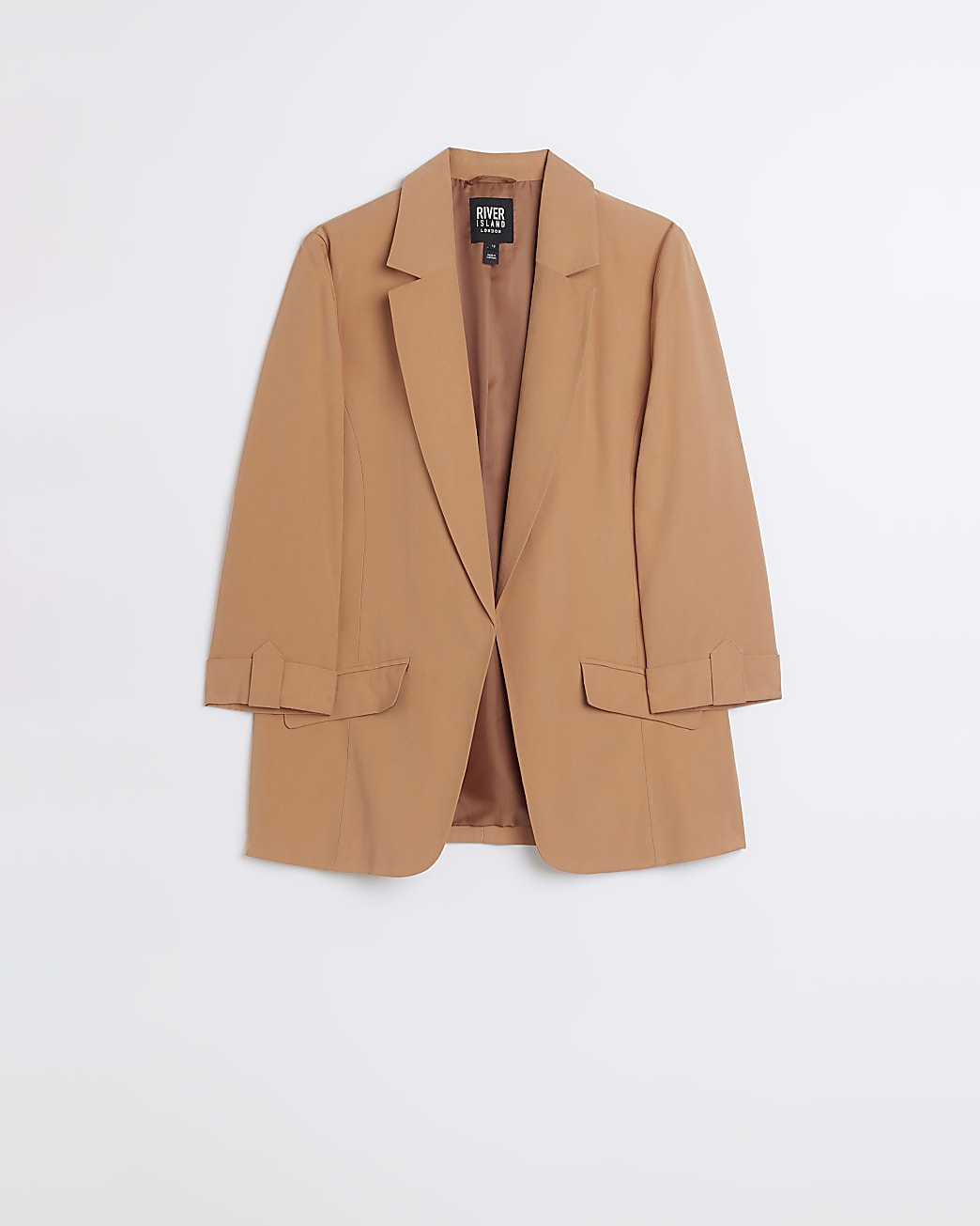 Brown rolled sleeve blazer