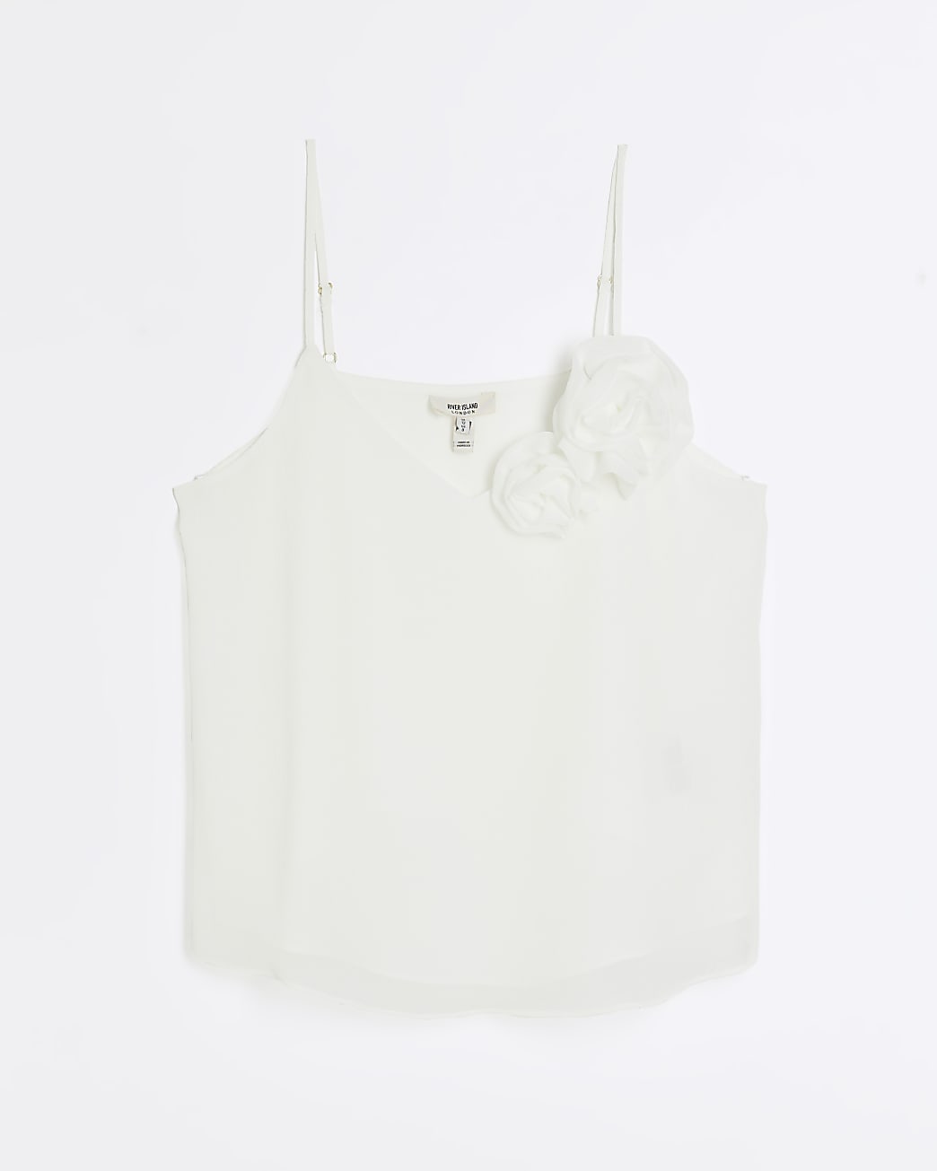 White chiffon corsage cami top