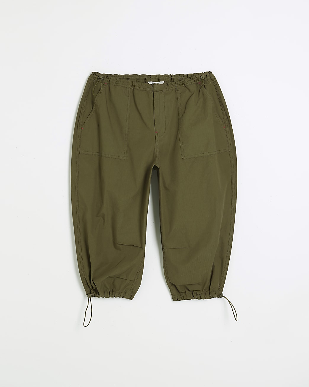 Khaki cropped capri trousers