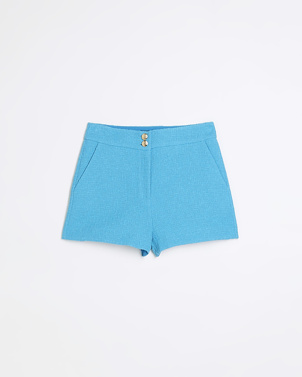 Blue boucle high waist shorts