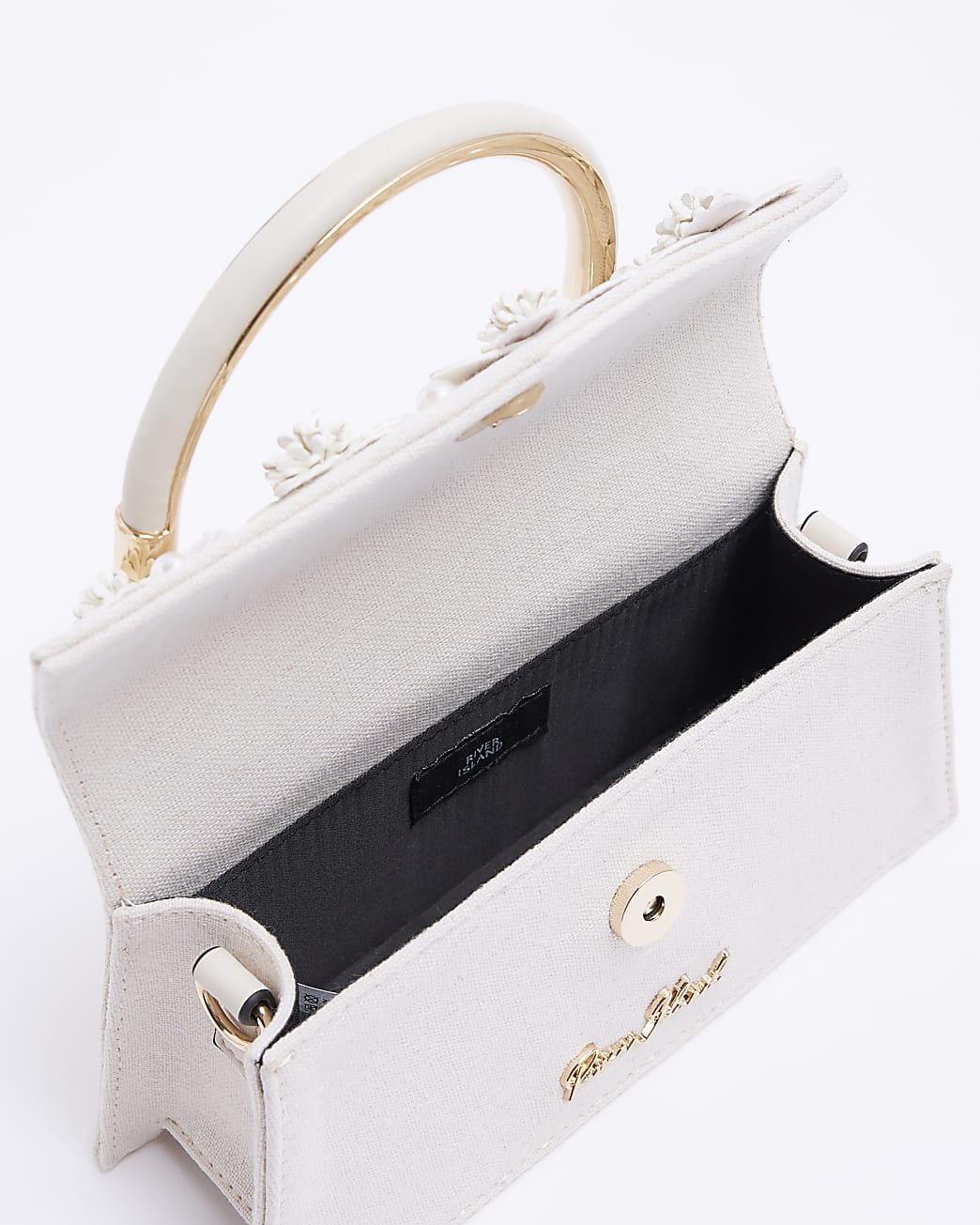 Beige flower handbag