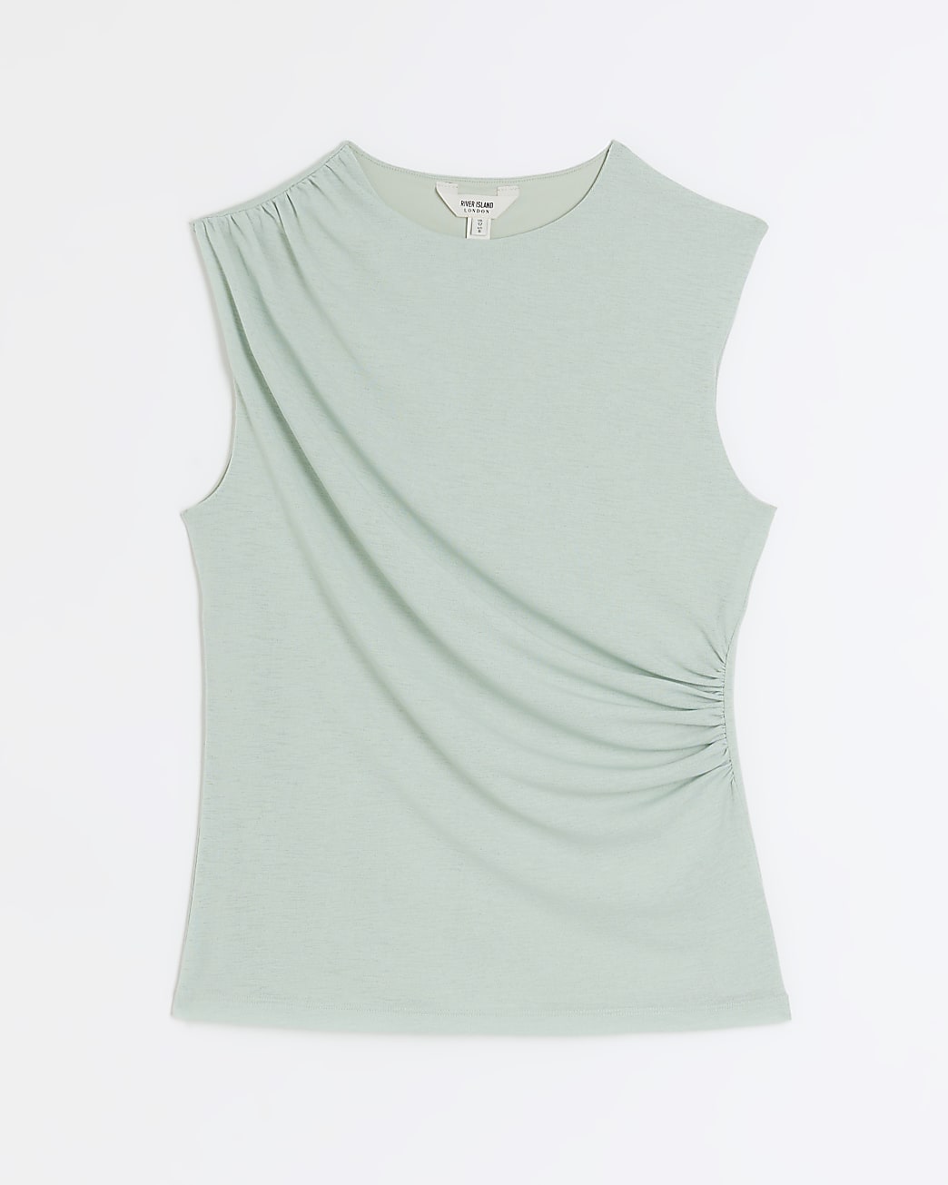 Green drape sleeveless top