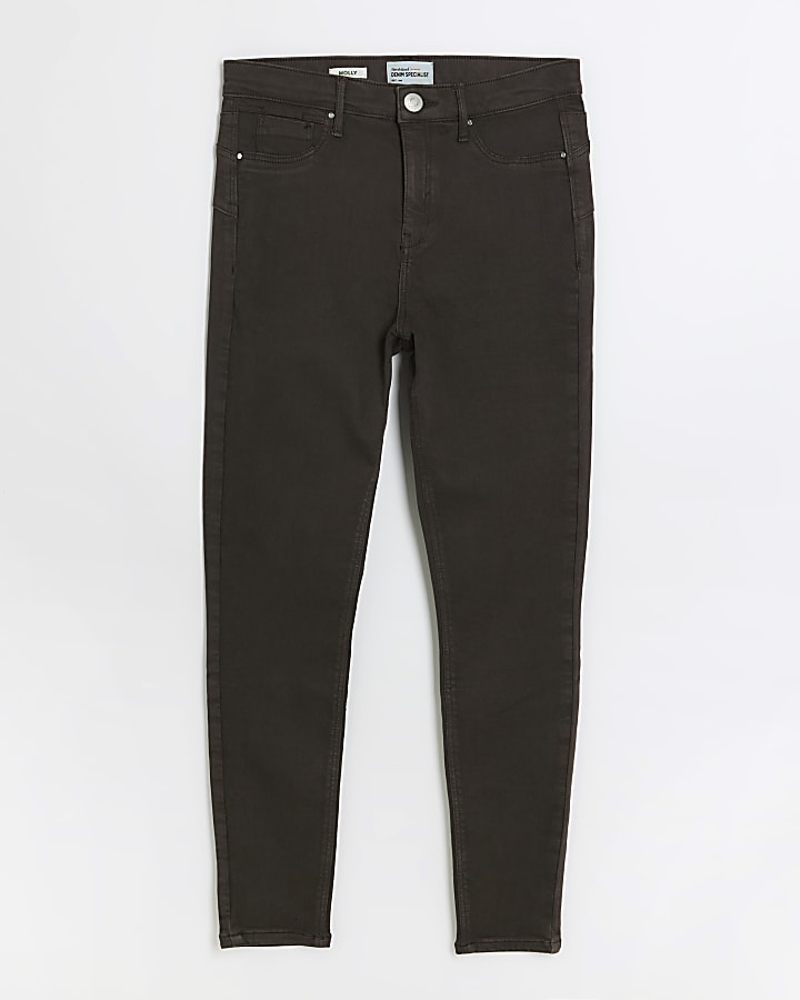 Brown Molly mid rise bum sculpt skinny jeans