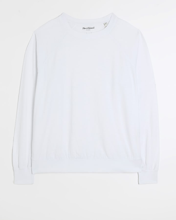 White long sleeve plain top