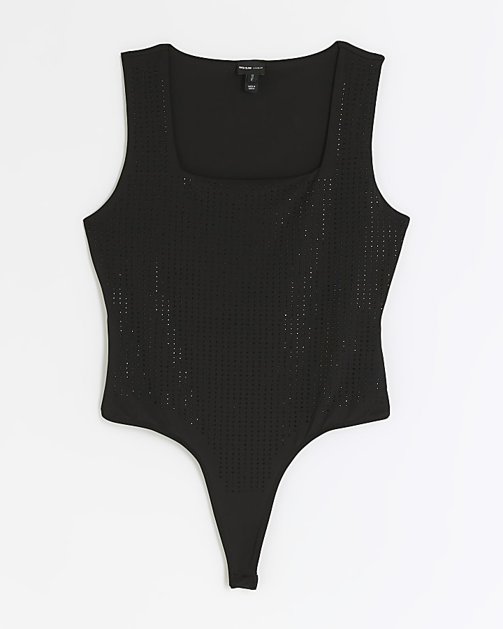 Black diamante bodysuit