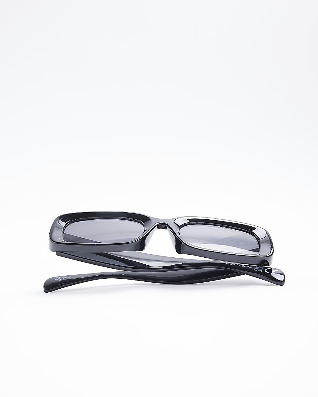 Black slim square frame sunglasses