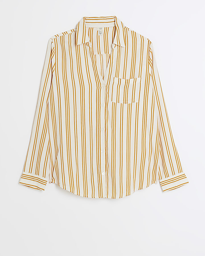 Yellow stripe long sleeve shirt