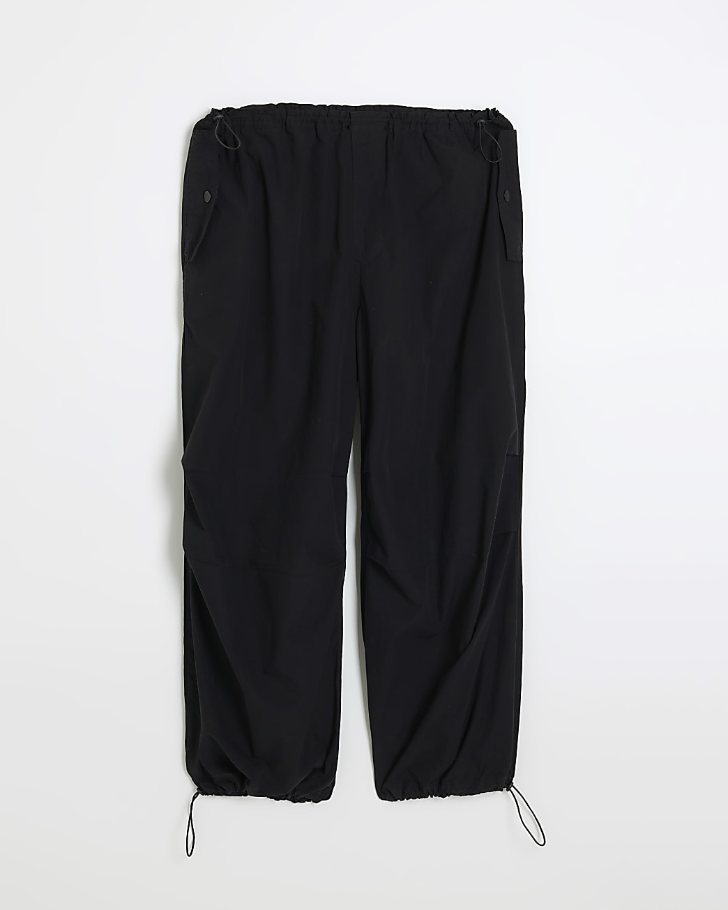 Plus black low rise parachute trousers