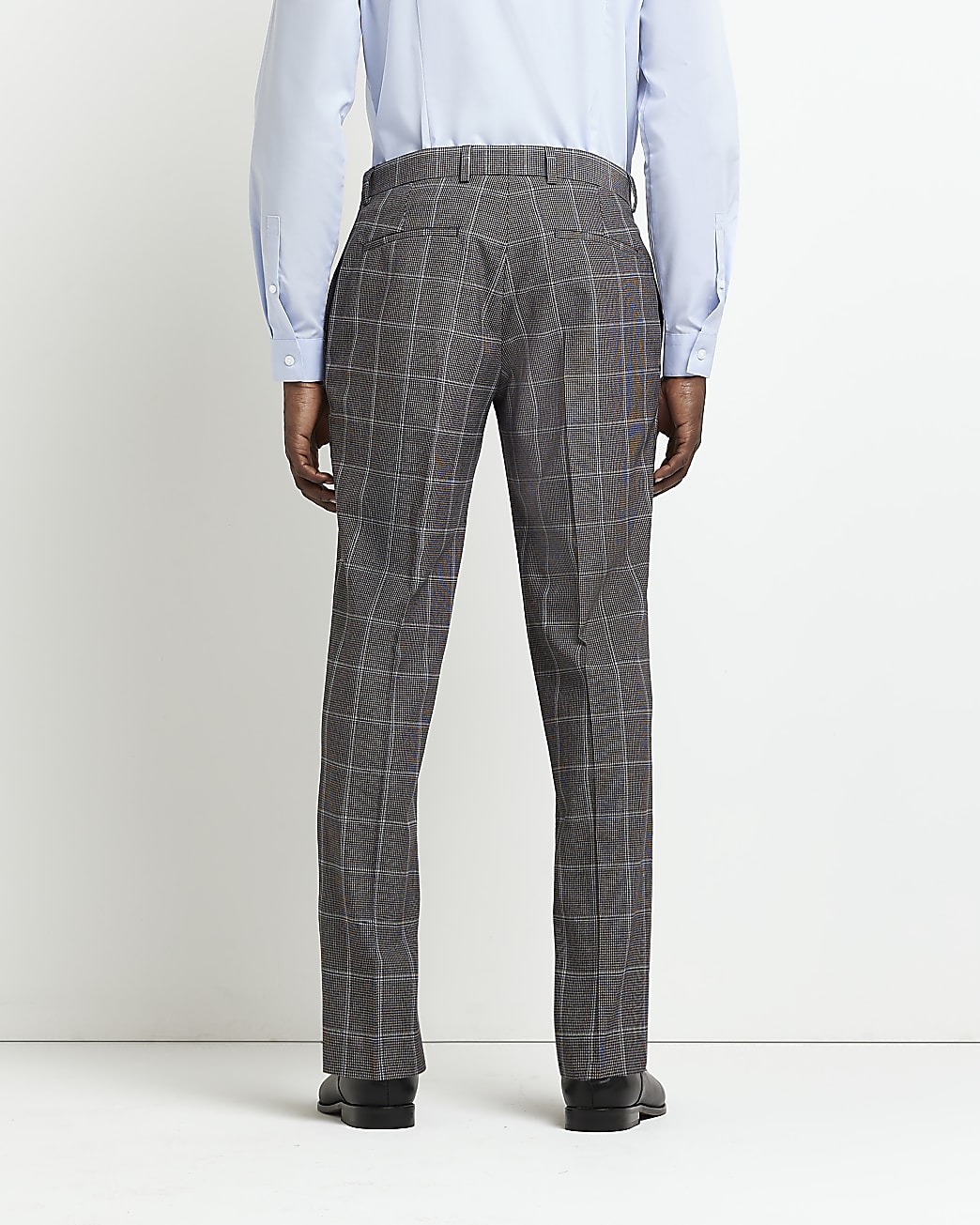 Grey Slim fit Check suit trousers