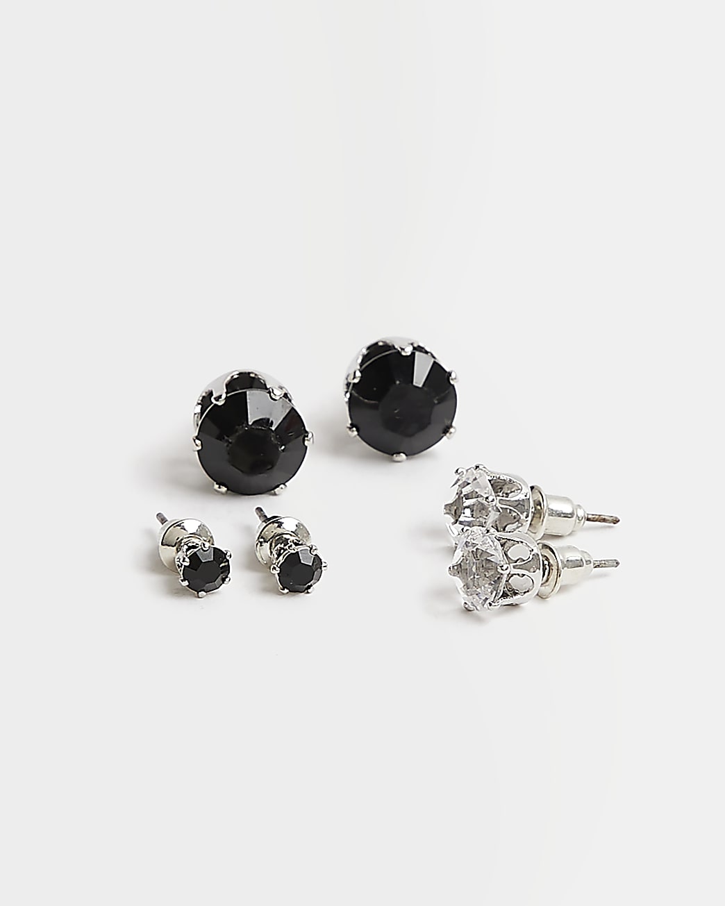 Silver colour Multipack of 6 Stone Earrings