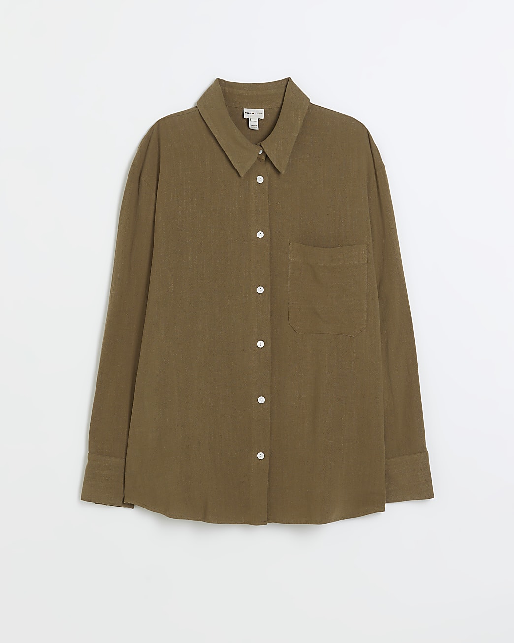 Khaki linen oversized shirt
