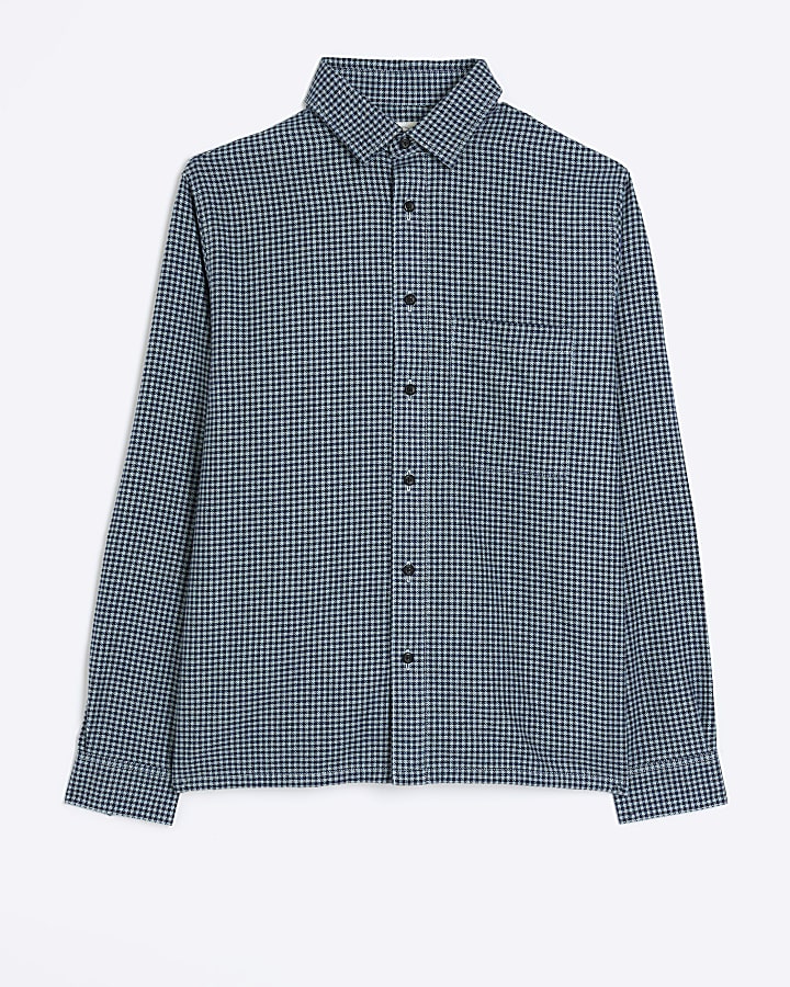 Navy regular fit check shirt