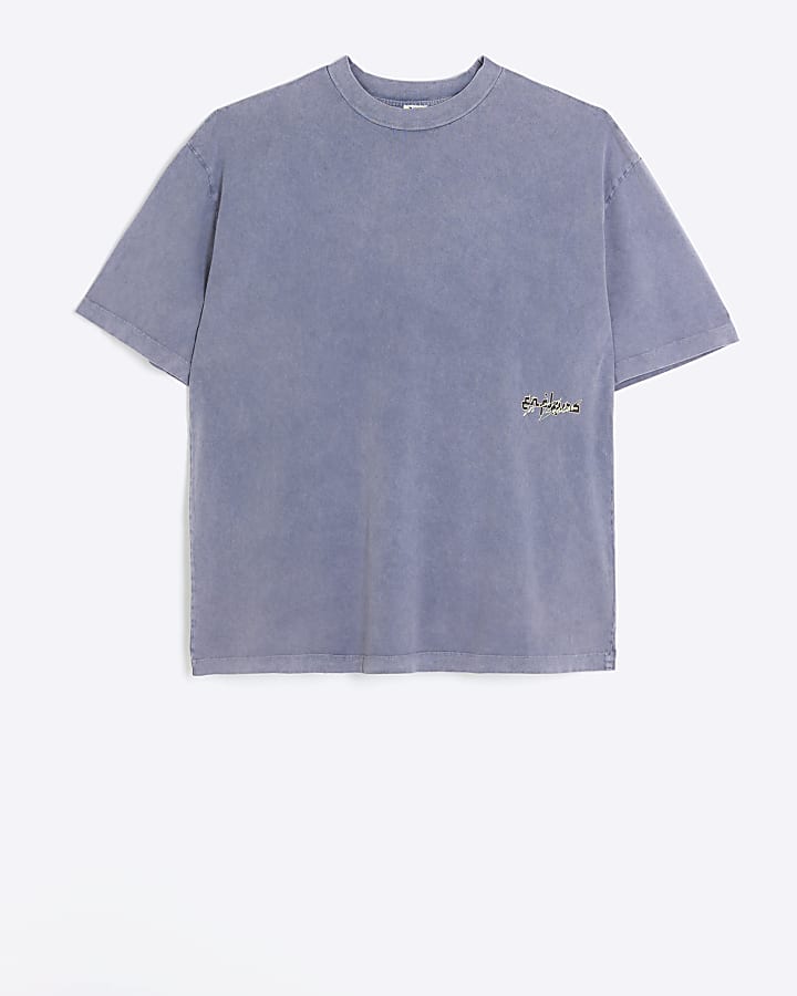 Purple oversized fit graphic floral t-shirt