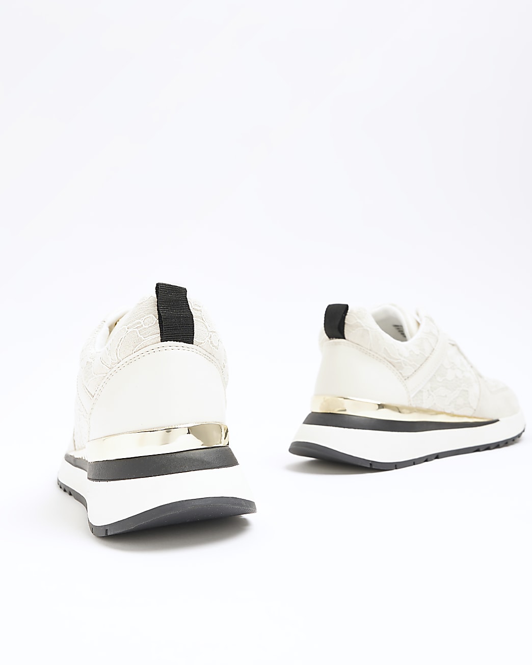 Cream lace trainers