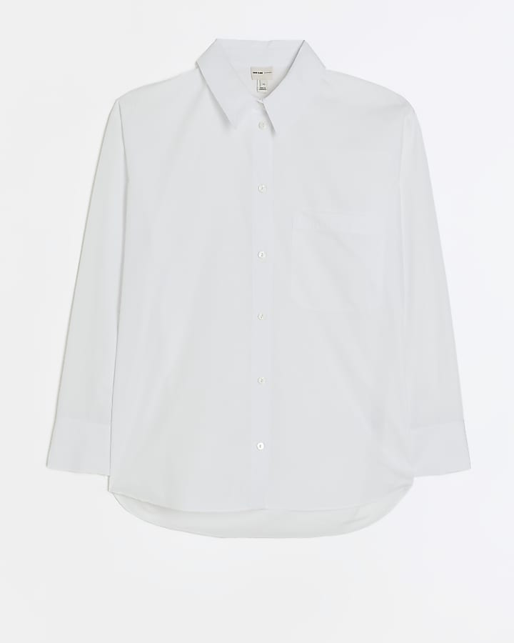 White poplin oversized shirt