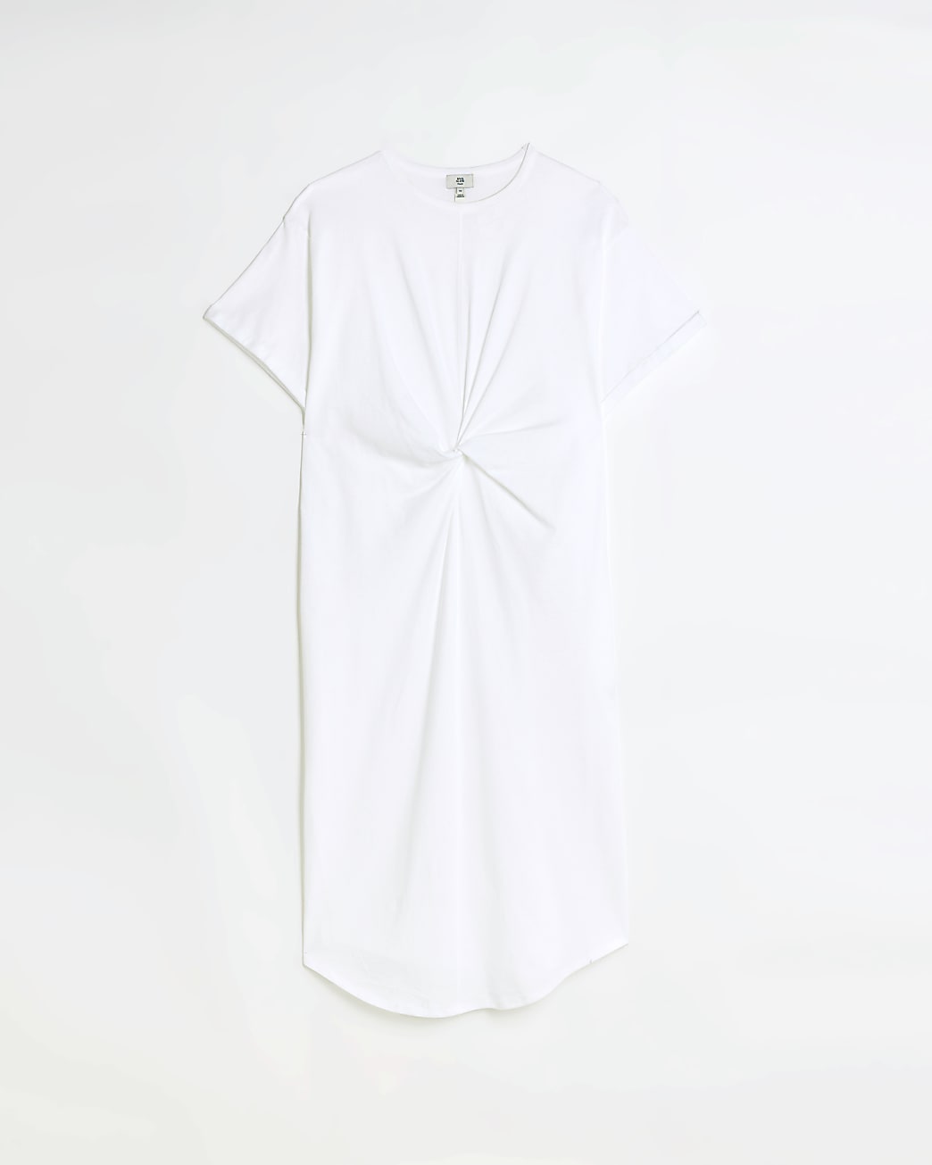 Plus white twist midi dress