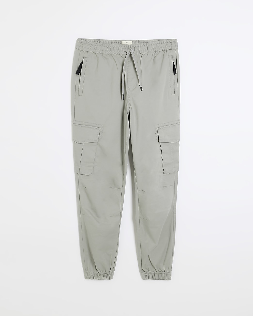 Washed grey slim fit cargo joggers