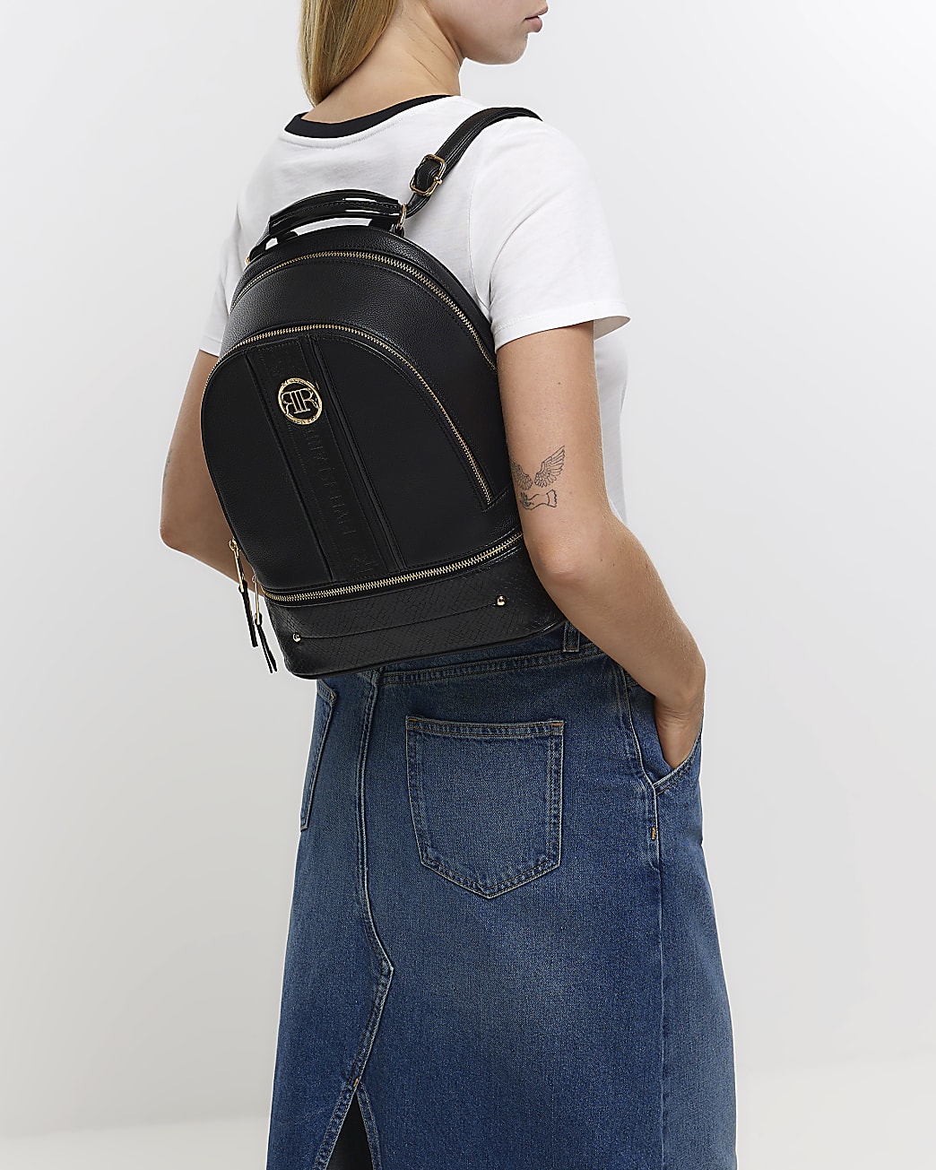 BLACK WEBBING BACKPACK