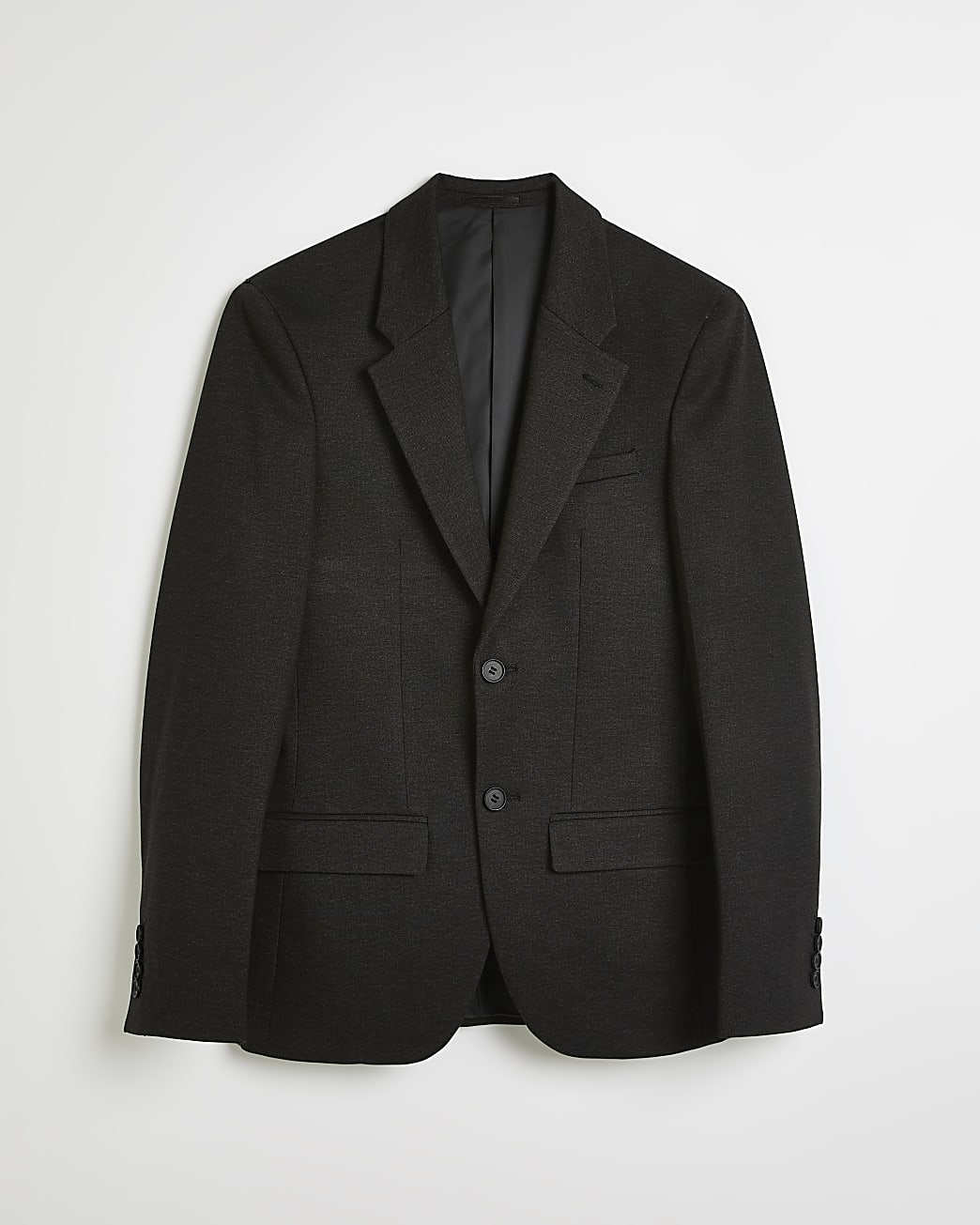 Grey Slim fit Unlined Textured Blazer