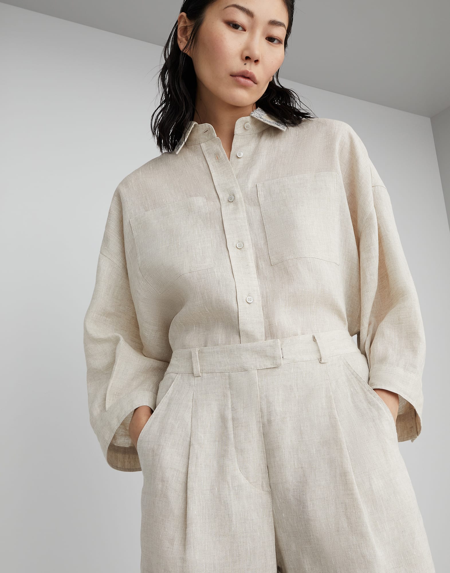 Lessive linen baggy shorts