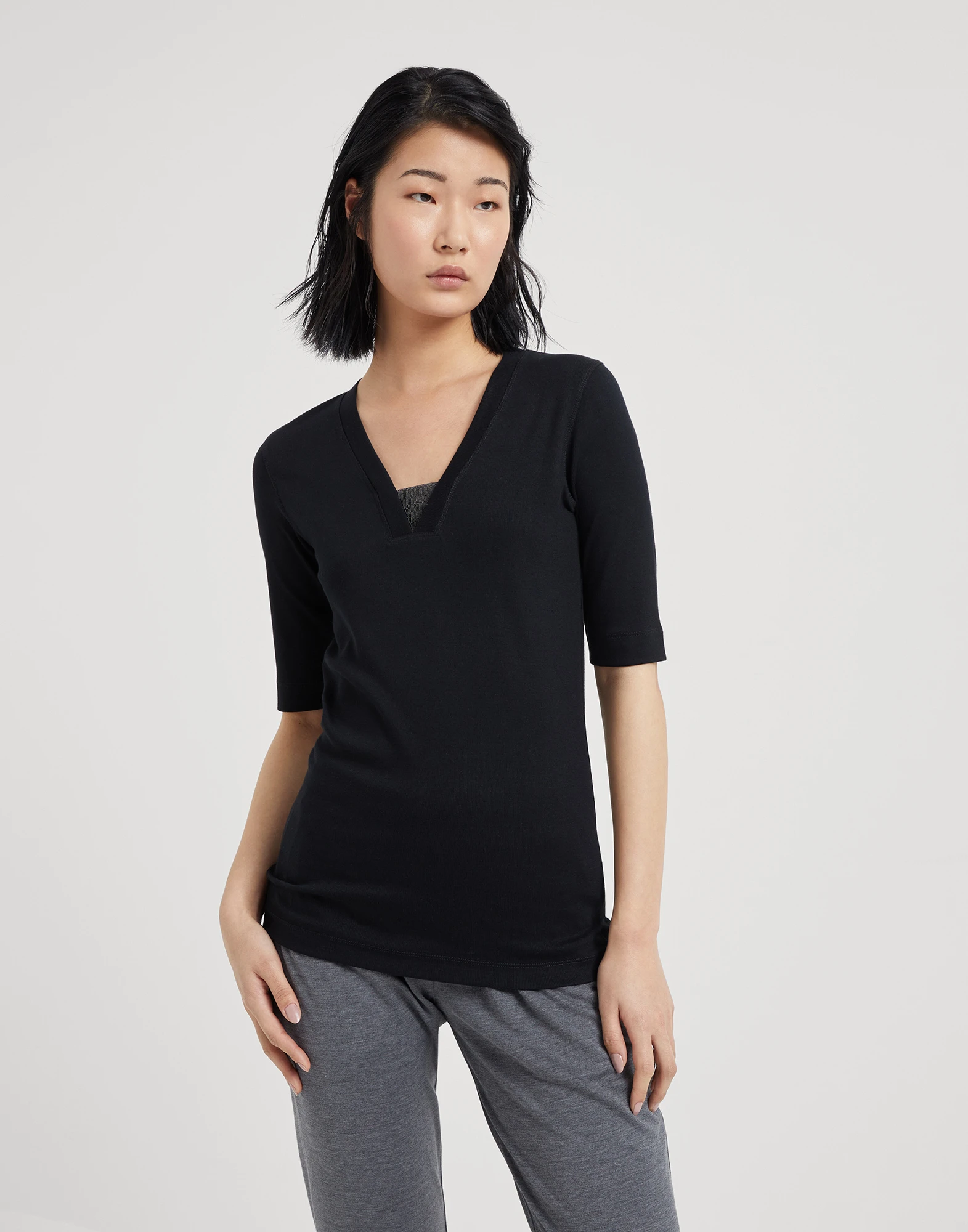 Ribbed jersey T-shirt