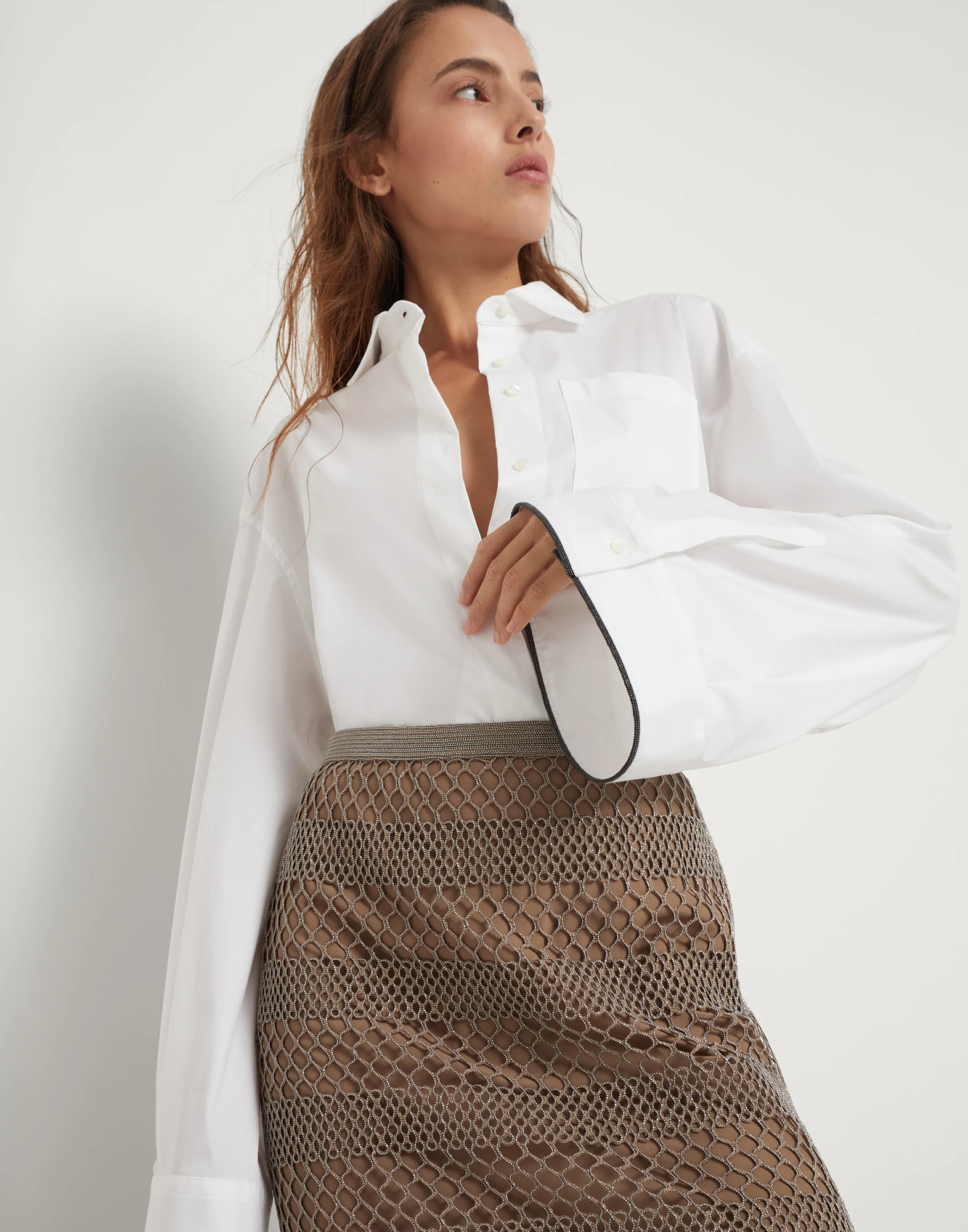 Precious net embroidery skirt