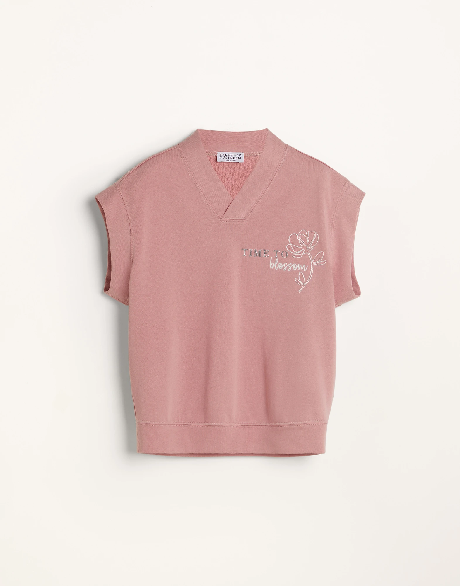 Cotton French terry sweatshirt with embroidery