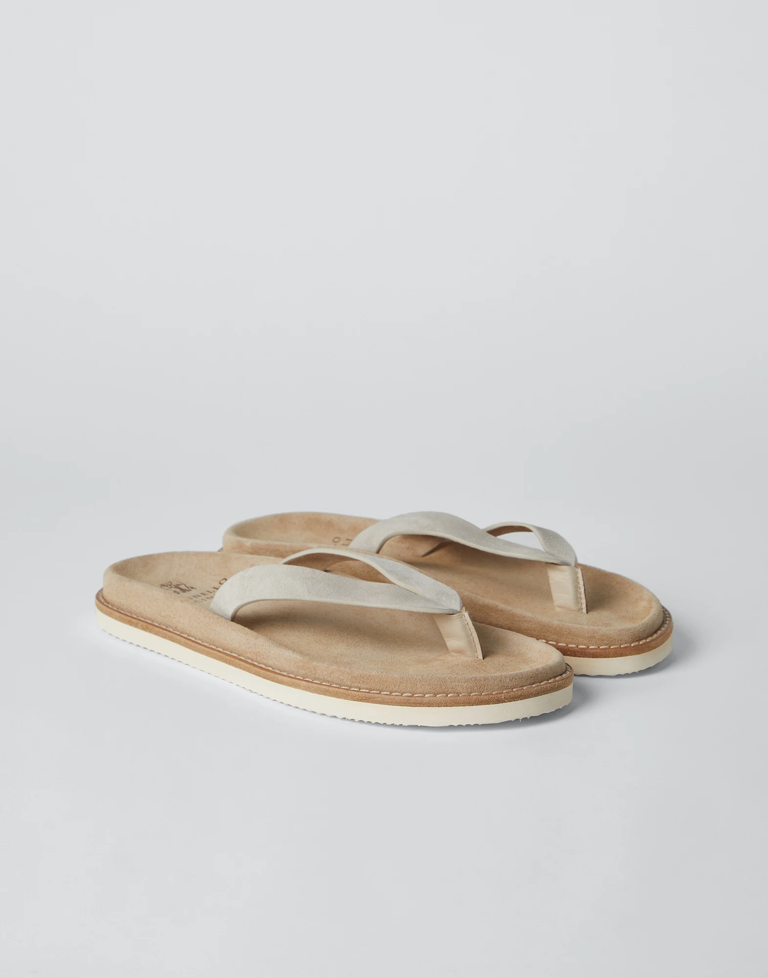 Suede urban flip-flops