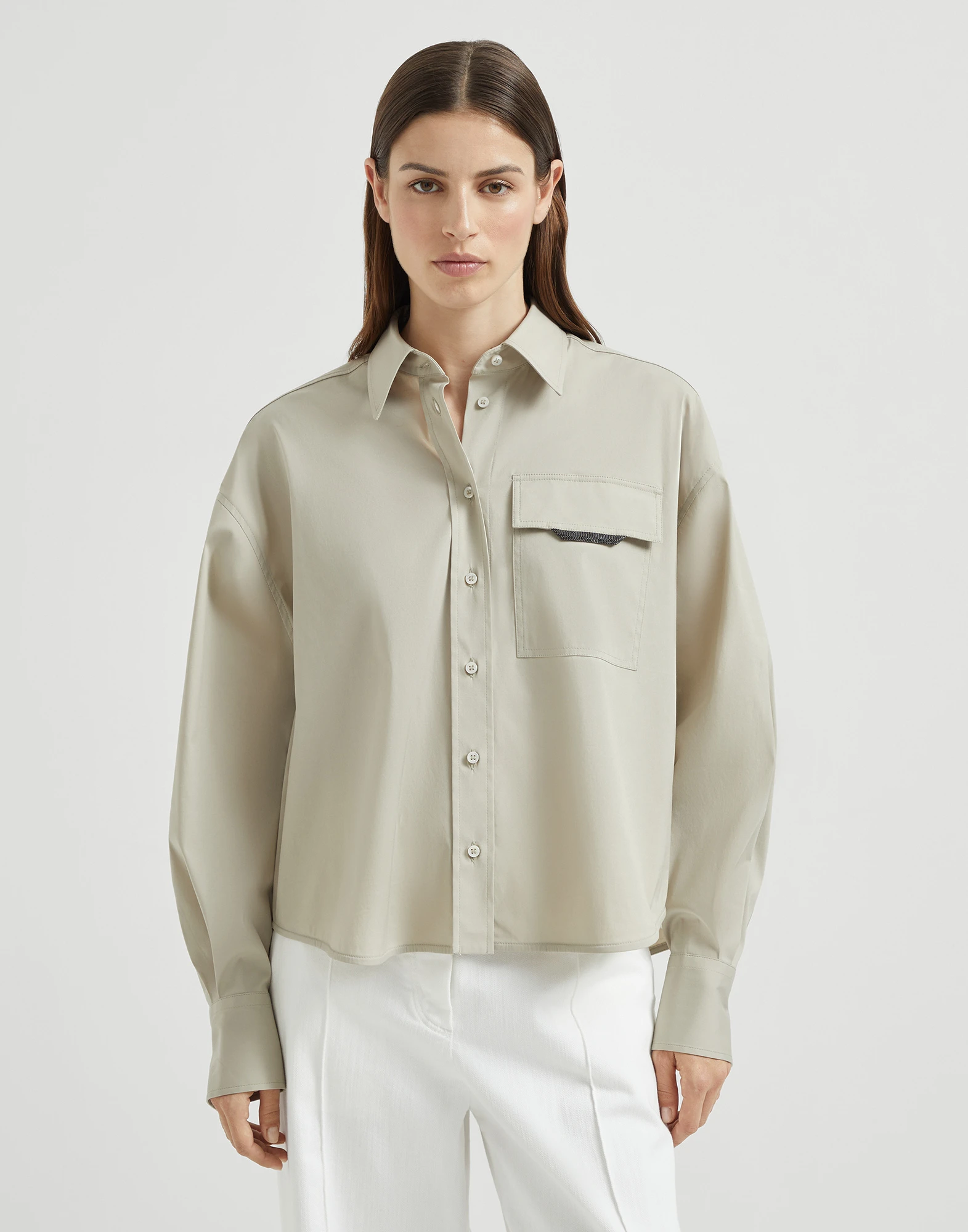 Stretch poplin shirt