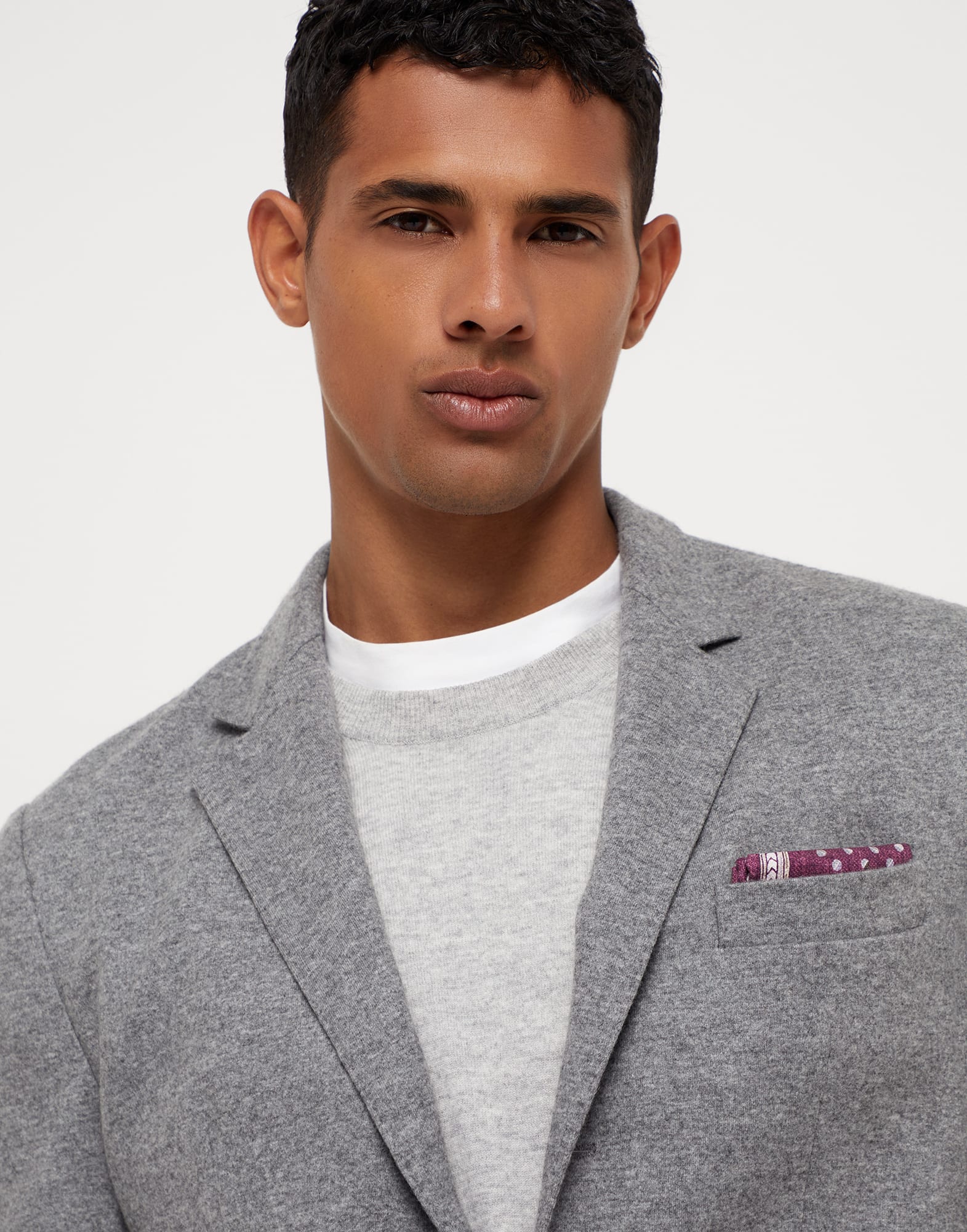 Cashmere jersey blazer with patch pockets