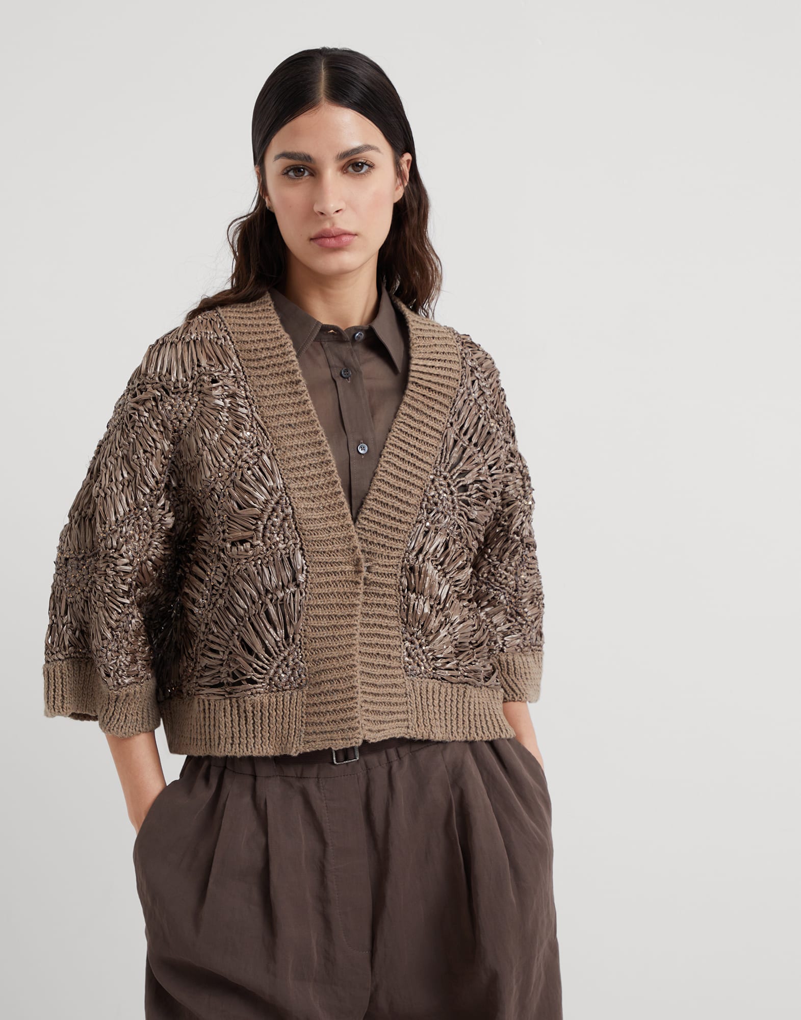 Handmade Dazzling Raffia OPERA cardigan
