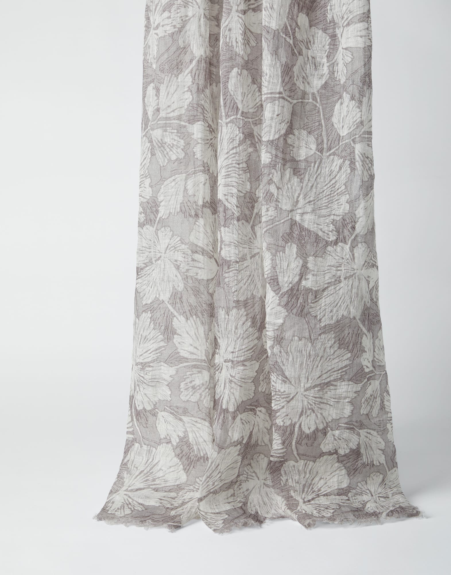 Ginkgo print linen scarf