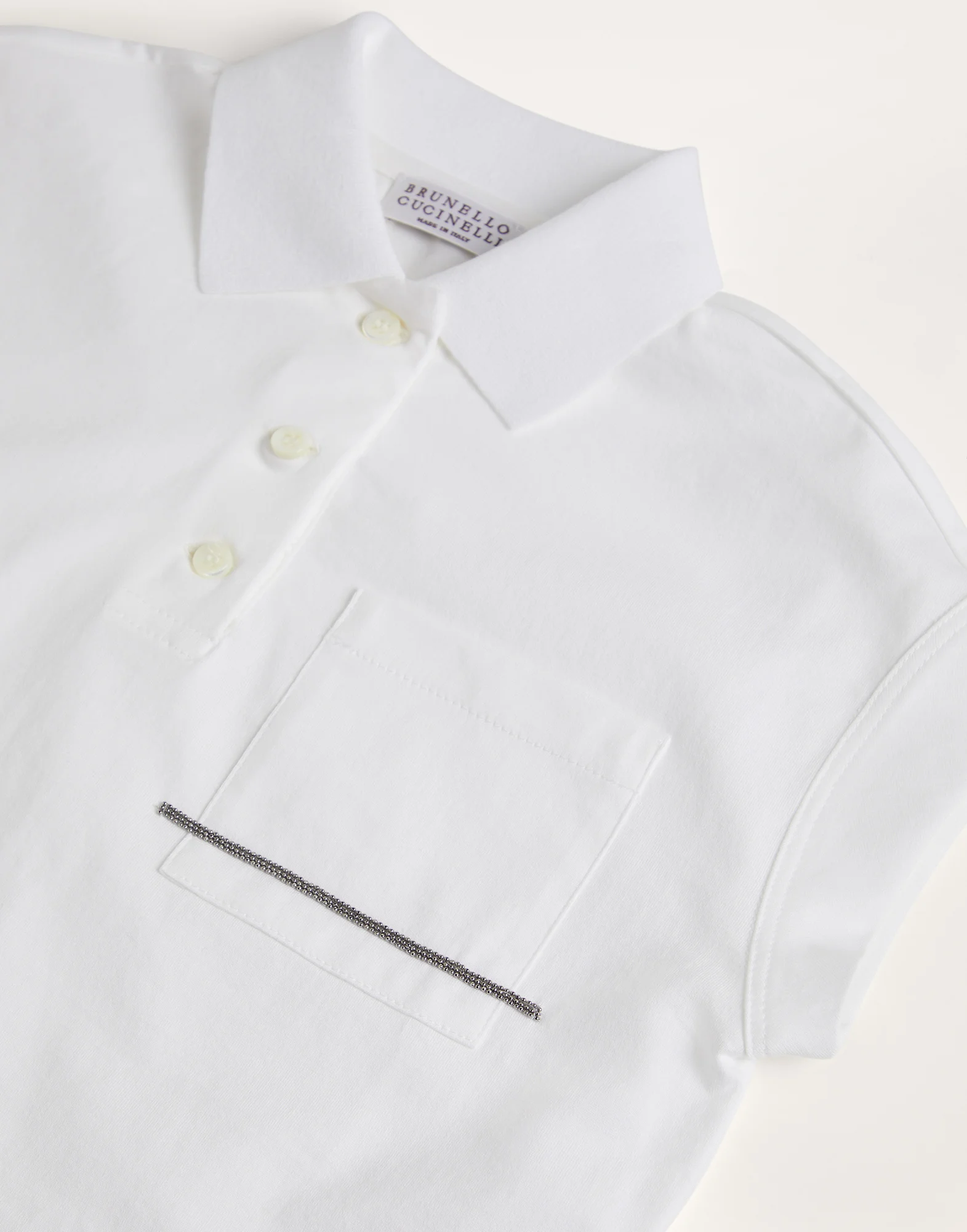 Cotton jersey polo shirt with monili
