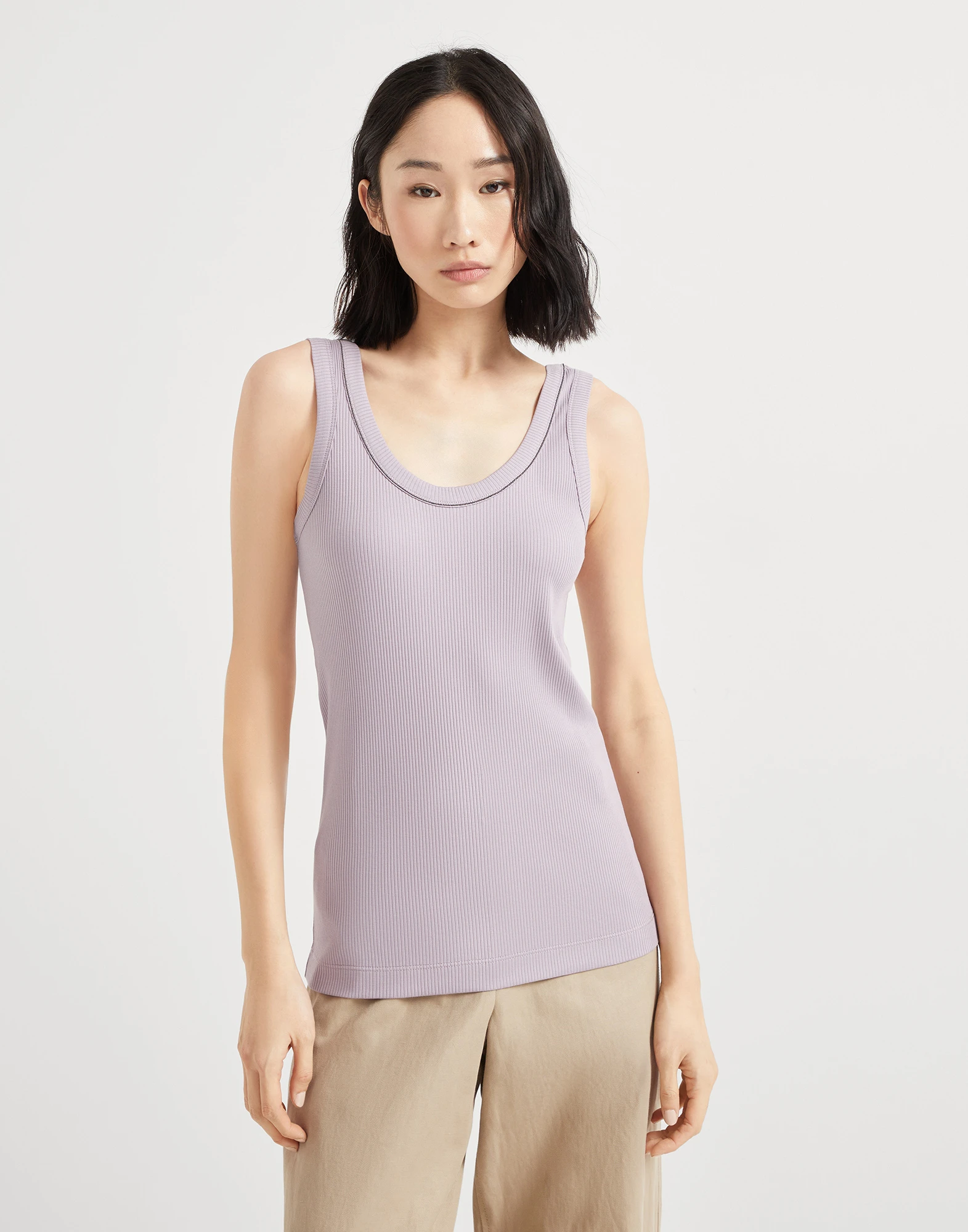 Ribbed jersey top