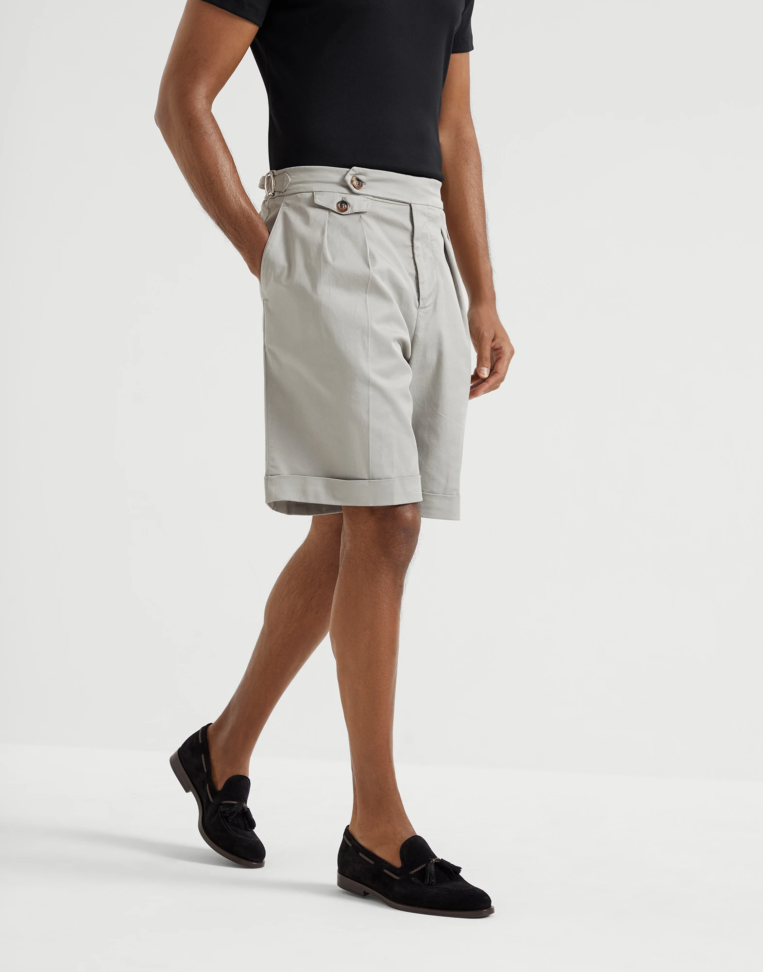 Garment-dyed Bermuda shorts