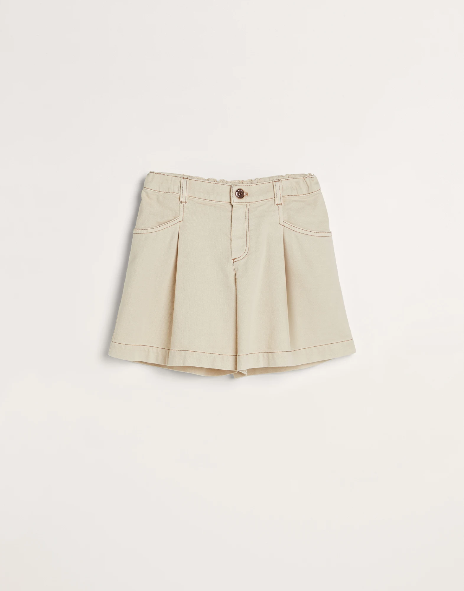 Dyed comfort soft denim baggy shorts with monili