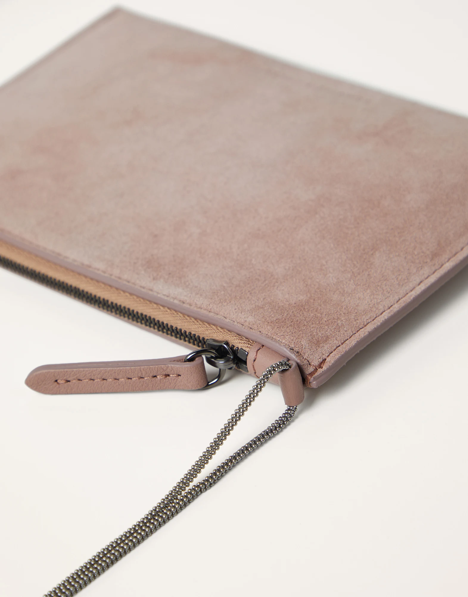 Suede bag with monili