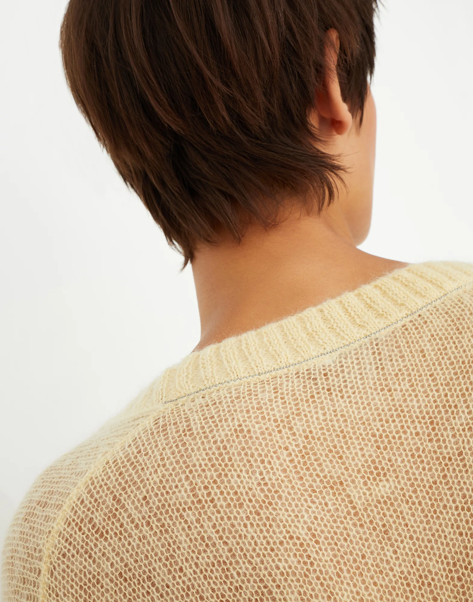 Mohair and wool cardigan with monili